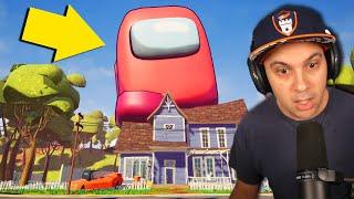 My neighbor is a GIANT AMONG US CREWMATE... | Hello Neighbor