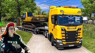 ВЕЗУ ЭКСКАВАТОР РАБОЧИМ НА СТРОЙКУ! РУССКАЯ КАРТА В EURO TRUCK SIMULATOR 2