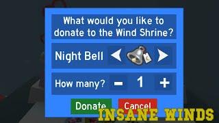 Donating a Night Bell to the Wind Shrine! | Bee Swarm Simulator