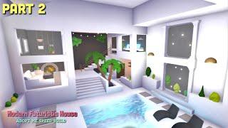  pt. 2: modern futuristic house  speed build + house tour | roblox adopt me