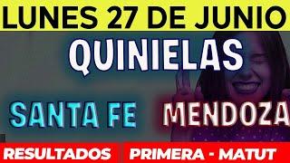 Quinielas Primera y matutina de Santa Fé y Mendoza, Lunes 27 de Junio