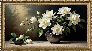 White Magnolia Flowers | Free background | 8 Hours Frame Painting | TV Wallpaper | 4K