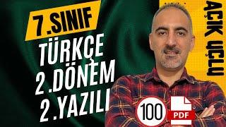 7.Sınıf Türkçe | Türkçe 2.Dönem 2.Yazılı Soruları | 100 ALMA GARANTİLİ