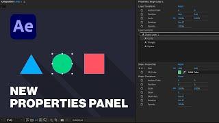 New Properties Panel in After Effects