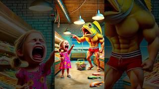 ️  Evolution of fish : A little girl stands in a fish shop and cries  #cat #cute #love #short