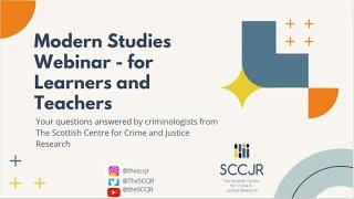 Modern Studies Webinar - For Learners, Teachers and Student Teachers