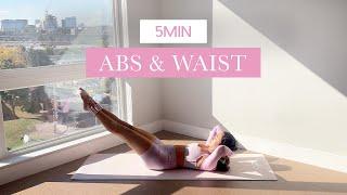 5MIN Ab & Waist Pilates || daily express tone & sculpt // beginner friendly + verbal cues