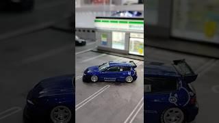 Pop Race 1:64 Pandem Honda Civic EG6 v1.5 Metallic Blue diecast model car. 