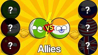 Who Has More Allies || How Many Allies Of India or Pakistan?#countryballs [@HabeebiOfficialTv]