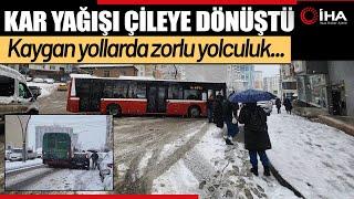 Samsun’da Kar Çileye Dönüştü, Ulaşımda Aksamalar Meydana Geldi