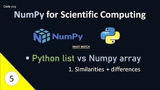 Difference Between Python List and Numpy Array | Numpy Tutorial in Hindi, Python List vs Numpy Array