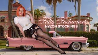 Fully Fashioned NylonSTOCKINGS with Suspender Belt Fashion Show with Alexis‍