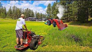 His Tractor BLEW UP As Soon As He Started MOWING