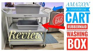 Amazon Commercial 3 Shelves Utility Cart Rubbermaid Bus Box Review Great for Clearing Restaurant