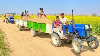 Steeltrac 15 Mini Tractor pulling Fully Loaded 2 Soil Trolley | New Holland 4710 | Farmtrac 35