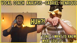 GABRIEL HENRIQUE I WANT TO KNOW WHAT LOVE IS | Vocal Coach Analysis @GabrielHenriqueMusic #reaction