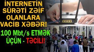 Azərbaycanda interneti sürəti zəif olanlara vacib xəbər - 100Mbt/s etmək üçün...