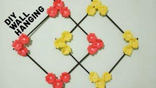 Paper flower wall hanging-Easy wall decoration ideas with newspaper/ Paper craft-Diy walldecor