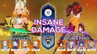 C0 Xilonen + C0 Neuvillette & C0 Chiori Double Pyro | Spiral Abyss 5.1 | Genshin Impact