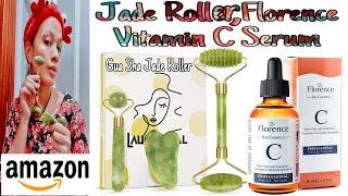 Gua Sha Jade Roller Massager +Florence Vitamin C Serum from Amazon Perfect Combination  #shorts