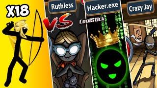 Golden Archidons Vs All Tournament Characters - Crazy Jay, Hacker .exe, Ruthless | Stick War Legacy