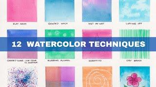 12 WATERCOLOR TECHNIQUES FOR BEGINNERS