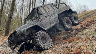 УАЗ 6х6 против Jeep Unimog и других) лебёдки с первых минут)