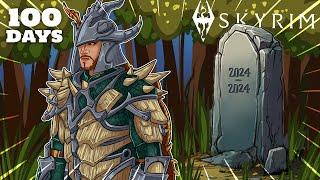 I Tried To Survive 100 Days In Skyrim Legendary Survival Mode... With Only 1 Life (Skyrim Movie)