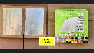 Homemade Indoor Flat TV Antenna Surprises in Test vs Mohu Leaf OTA TV Antenna!