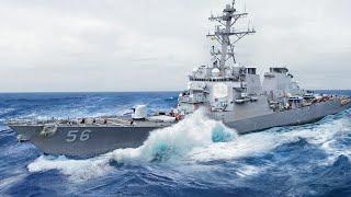 Life Inside Gigantic US Navy Destroyer Ship Battling Massive Waves