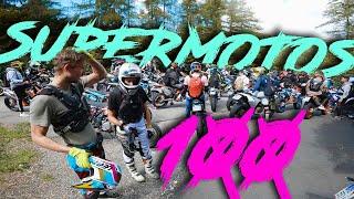 100 Supermotos auf der Straße