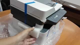 Unboxing Printer Laser HP 137 FNW (monochrome), support LAN with ADF (Automatic Document Feeder)