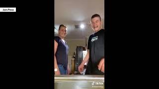 son slaps moms boobs