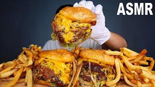 ASMR LUCKY SMASH | DOUBLE CHEESEBURGER  FRIES  (Eating Sound) | MAR ASMR