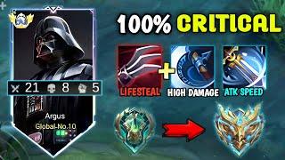 WTF!!ARGUS FULL CRITICAL AUTO UNLIMITED PASSIVE | GAMEPLAY ARGUS REVAMP AND BEST BUILD S35 |#mlbb