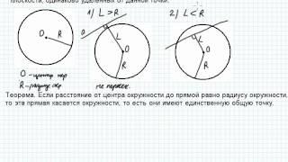 Взаимное расположение прямой и окружности