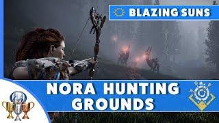 Horizon Zero Dawn Blazing Sun Trials Guide - Nora Hunting Grounds (Parts Alone, Logpile, Blast Wire)