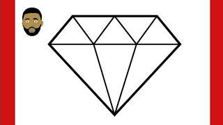 How to Draw a Diamond , super Easy. Step by step.  ( Focal pencil)