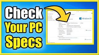 How to Check PC Specs on Windows 10 PC (No Downloads required)