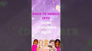 DRESS TO IMPRESS ALL WORKING CODES (DECEMBER 2024) #roblox #dresstoimpress #dti