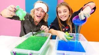 Tolles Video auf Deutsch.  Wir machen eine Slime-Challenge. Spielspaß mit Ayça und Nicole.