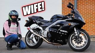 My Wife's First Time Riding a Triumph Daytona 955i (147Hp!)