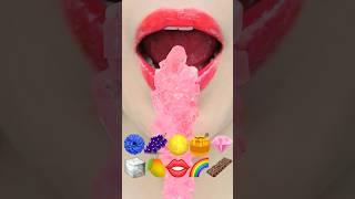 ASMR EMOJI FOOD popping candy jelly kohakuto sprinkle honey jelly ice mukbang eating sounds #shorts