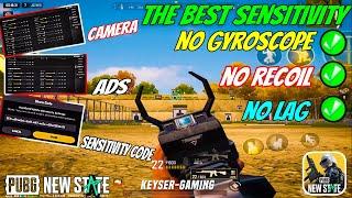 THE BEST SENSITIVITY NO GYROSCOPE PUBG NEW STATE| Pubg New State Sensitivity settings | No Recoil 