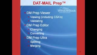 Window Book - DAT-MAIL Prep: A New Suite of Products for Working With your Mail.dat files (12/13/11)