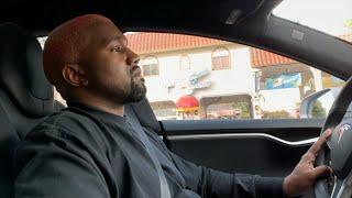 Kanye West driving new Tesla