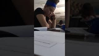 Girl falls asleep in class