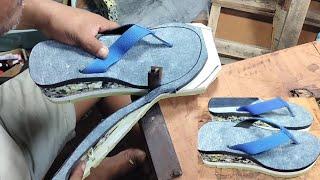 Make sandals from waste jeans