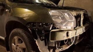 Renault Duster: замена штатного сигнала на волговский. Снятие и установка переднего бампера