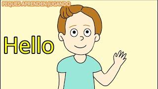 Saludos y despedidas en inglés para niños  Video  para aprender inglés con dibujos de Peques Aprende